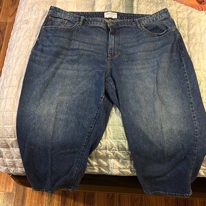 Lane Bryant Dark Blue Denim Crop Jeans